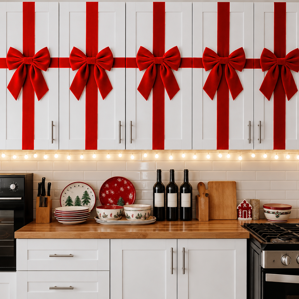Bovella's Christmas Cabinet Bow